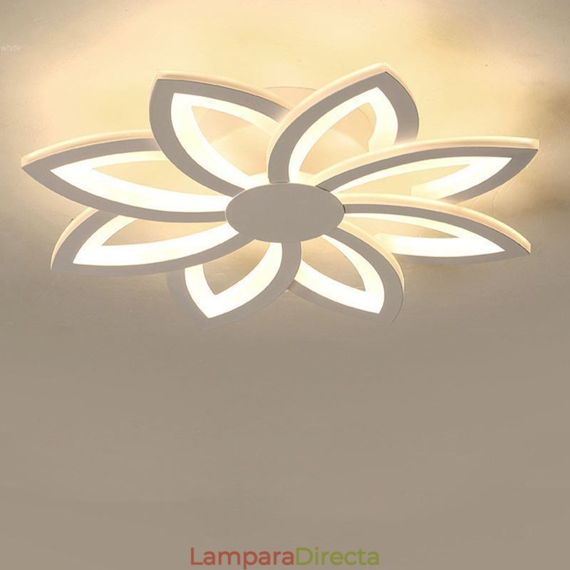 Lámpara de techo empotrada con llamativa flor acrílica de 55 cm