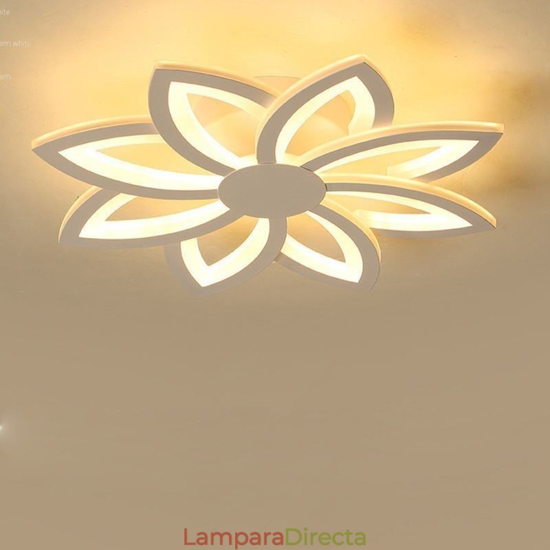 Lámpara de techo empotrada con llamativa flor acrílica de 55 cm