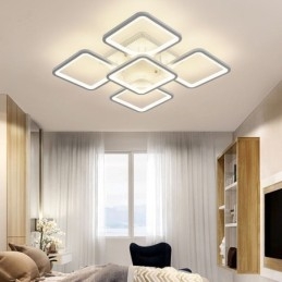 Lámpara de techo cuadrada de acrílico blanco empotrada de 5 luces y 8 luces