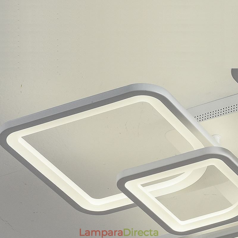Lámpara de techo cuadrada de acrílico blanco empotrada de 5 luces y 8 luces