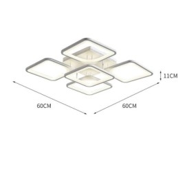Lámpara de techo cuadrada de acrílico blanco empotrada de 5 luces y 8 luces