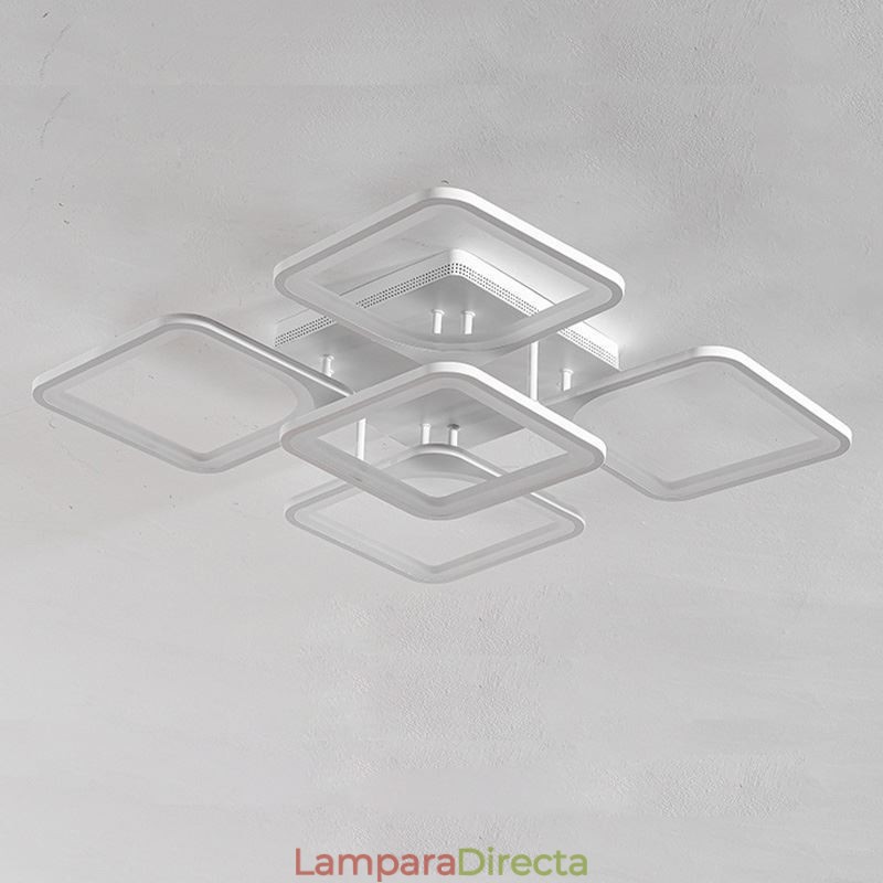 Lámpara de techo cuadrada de acrílico blanco empotrada de 5 luces y 8 luces