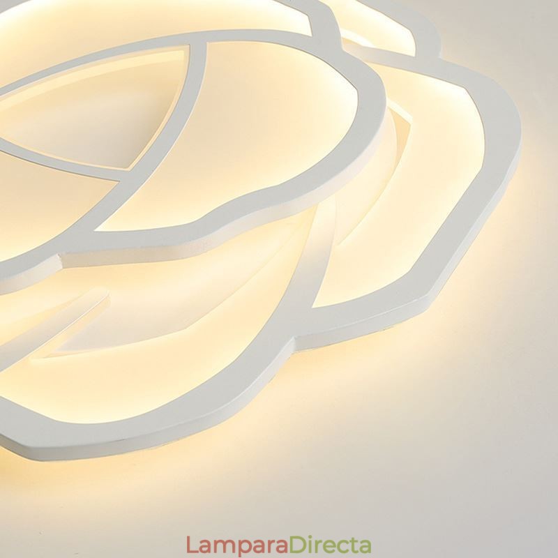 Lámpara de techo empotrada moderna de acrílico con forma de rosa, 52 cm