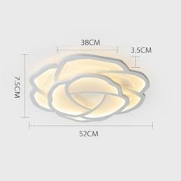 Lámpara de techo empotrada moderna de acrílico con forma de rosa, 52 cm