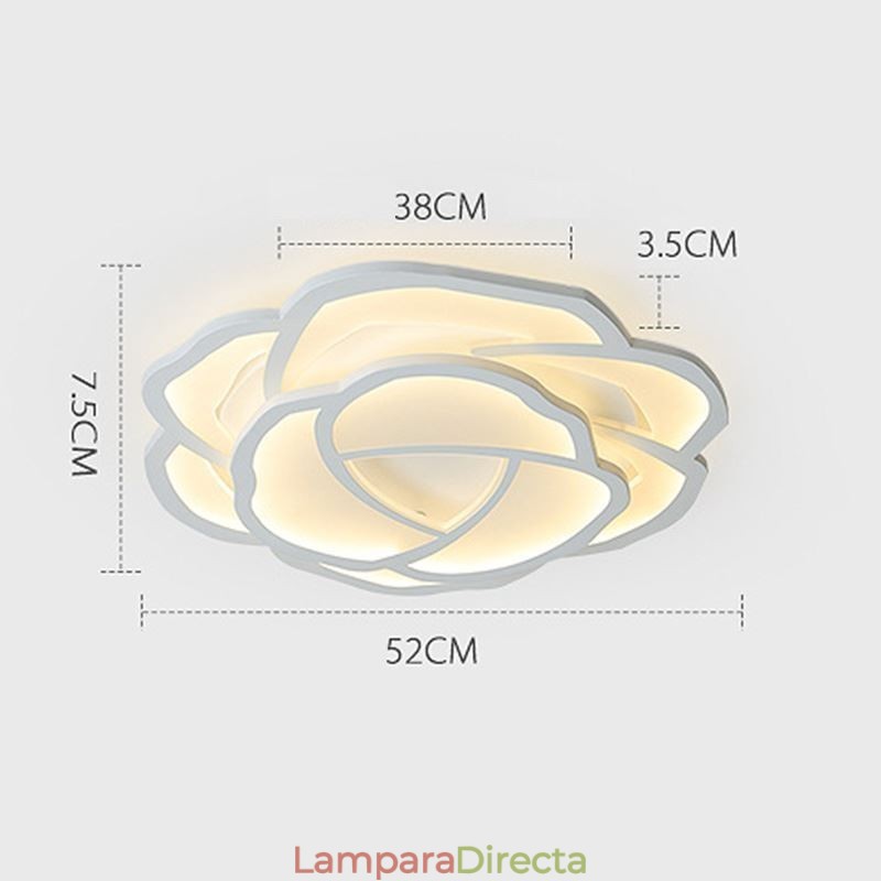 Lámpara de techo empotrada moderna de acrílico con forma de rosa, 52 cm
