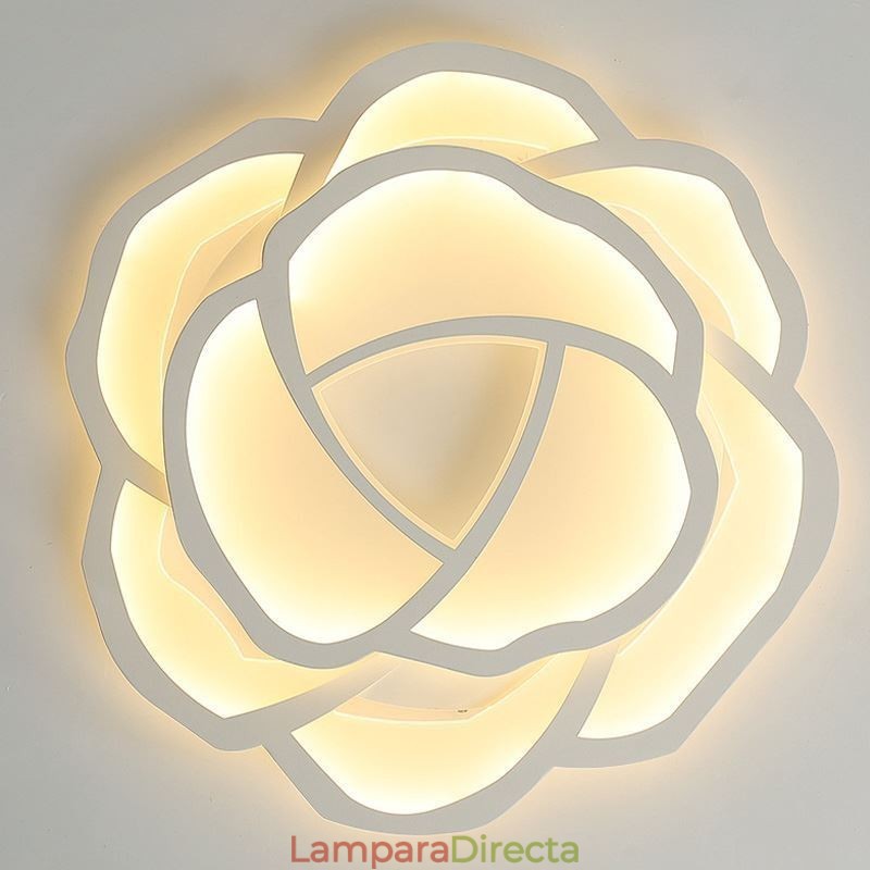 Lámpara de techo empotrada moderna de acrílico con forma de rosa, 52 cm