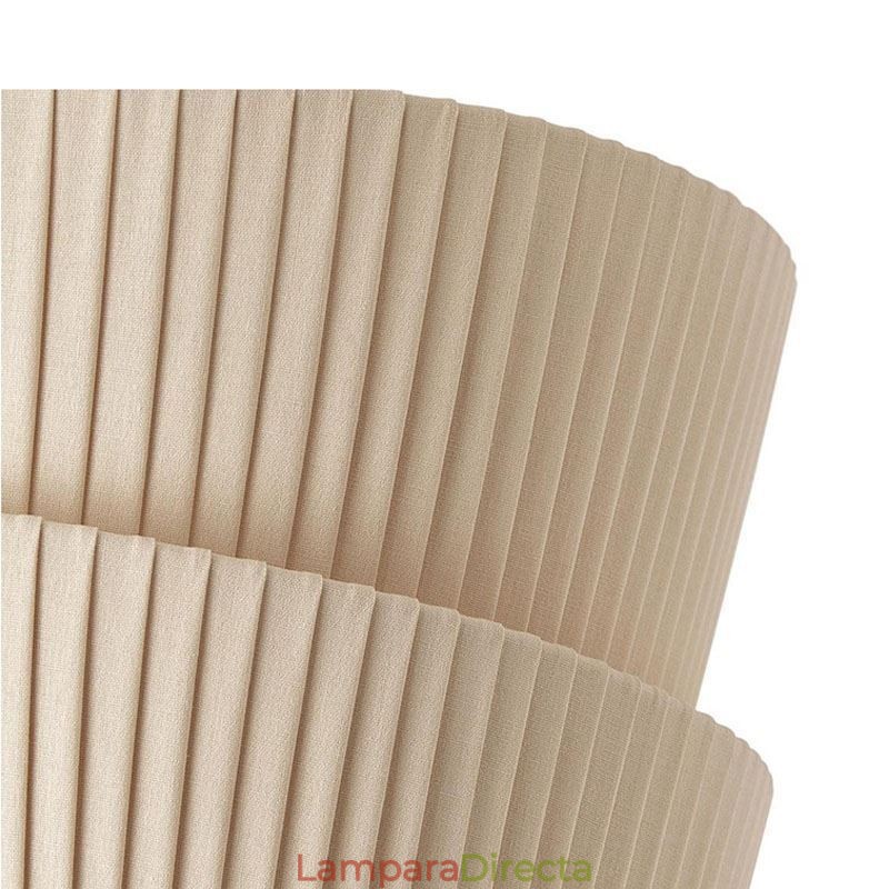Lámpara de techo empotrada Wabi Sabi estilo francés crema con pantalla de tela de doble capa