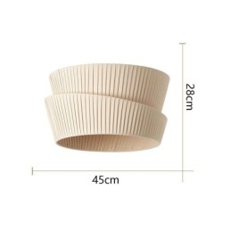 Lámpara de techo empotrada Wabi Sabi estilo francés crema con pantalla de tela de doble capa