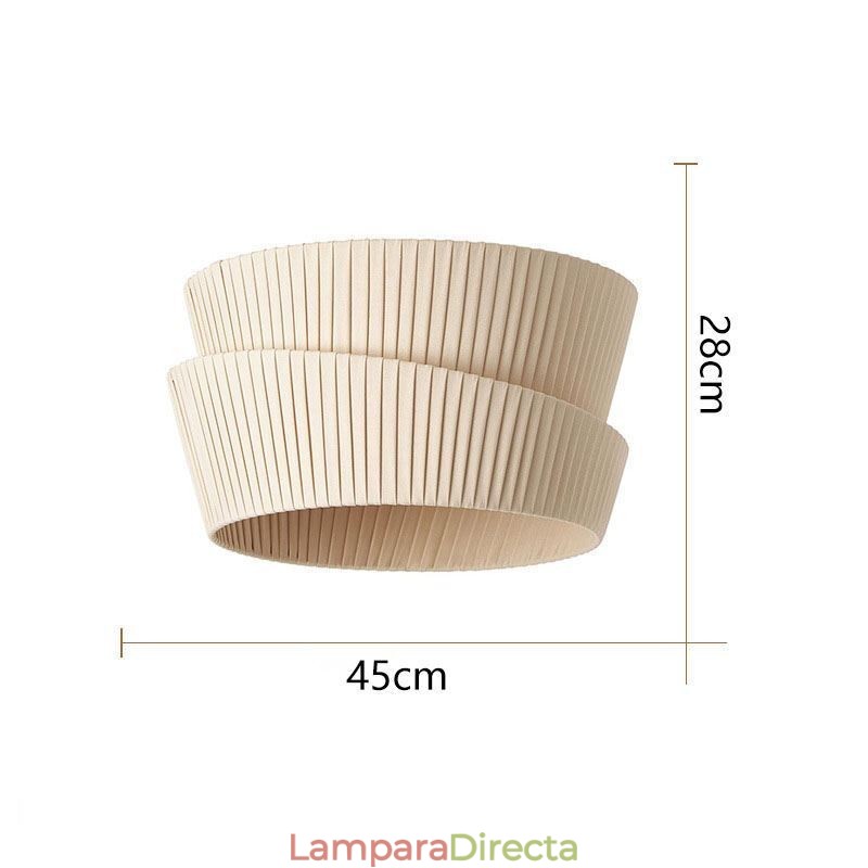 Lámpara de techo empotrada Wabi Sabi estilo francés crema con pantalla de tela de doble capa