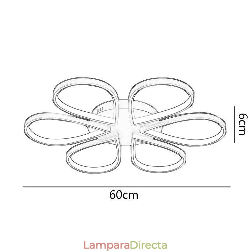 Lámpara de techo minimalista con diseño de trébol empotrada
