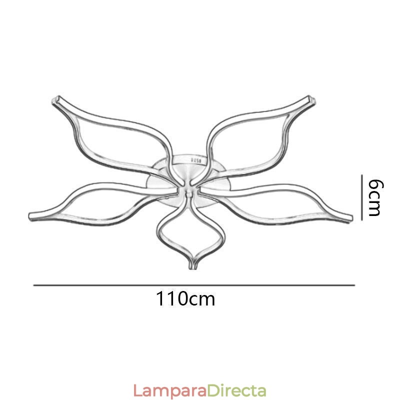 Lámpara de techo minimalista empotrada con diseño de flor de cinco hojas