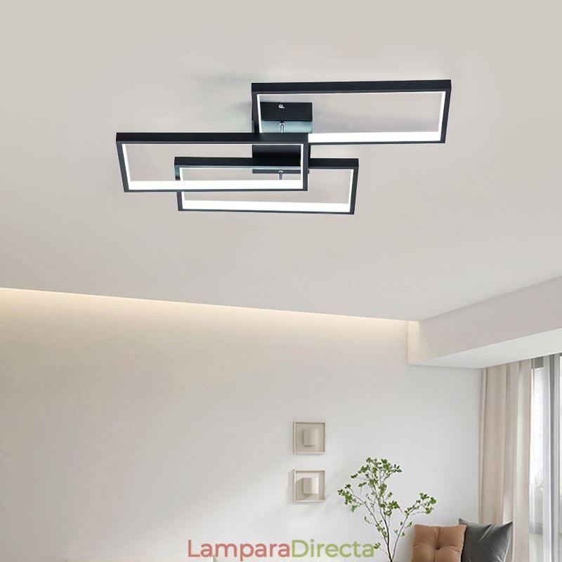 Lámpara de techo rectangular geométrica acrílica empotrada