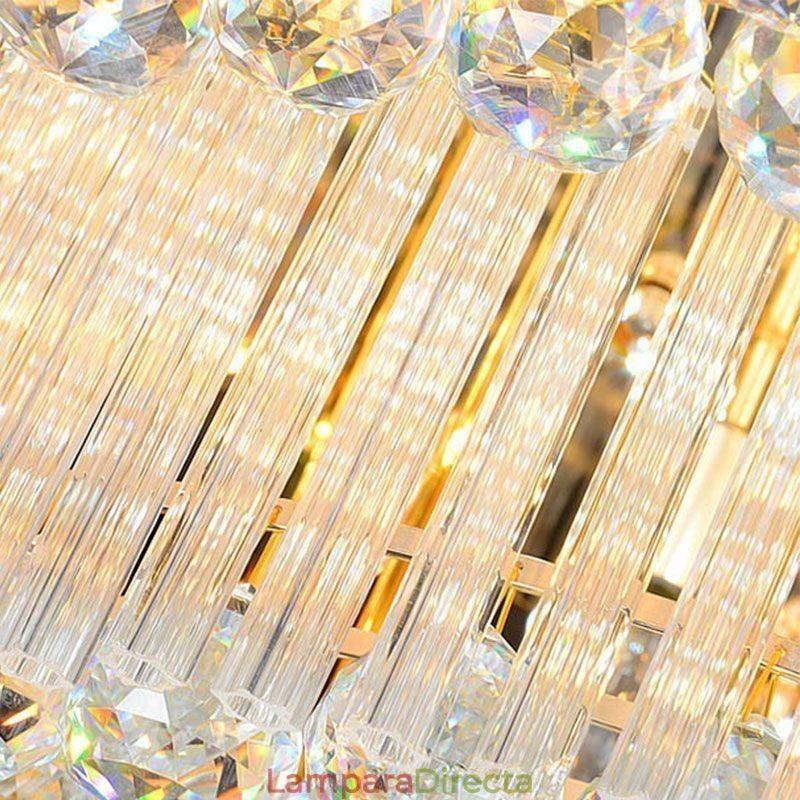 Lámpara de techo redonda de cristal con mando a distancia de 80 cm.