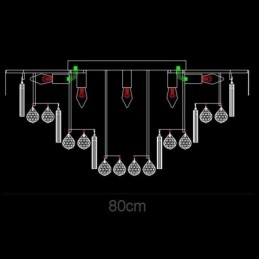 Lámpara de techo redonda de cristal con mando a distancia de 80 cm.