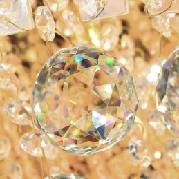 Lámpara de techo redonda de cristal con mando a distancia de 80 cm.