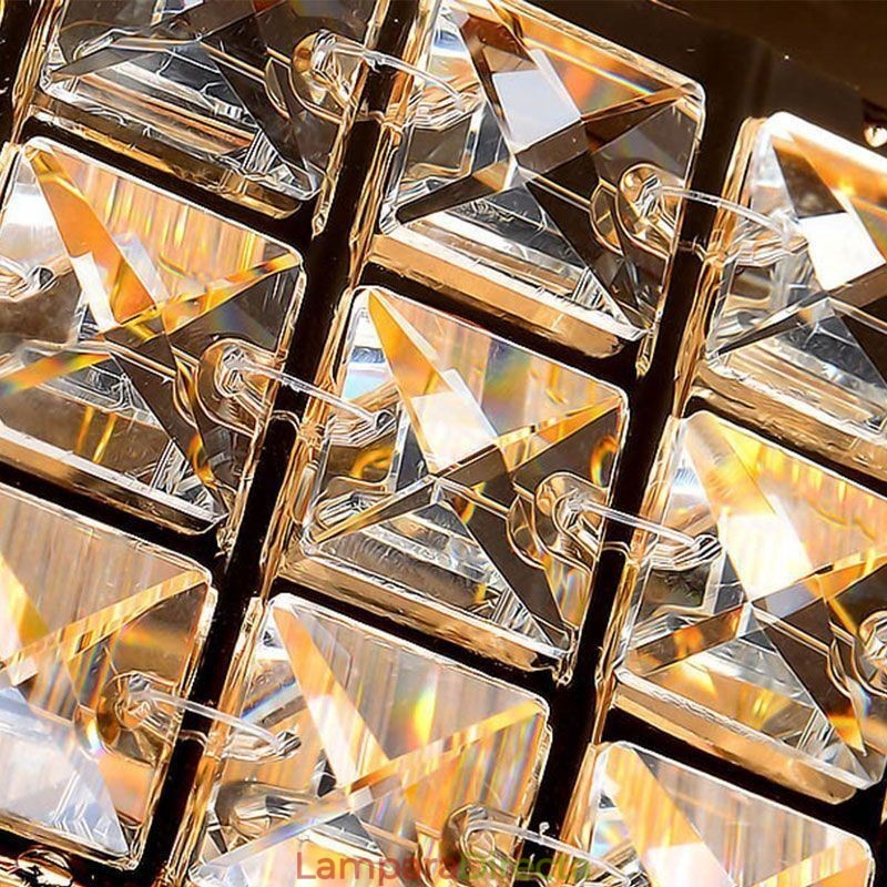 Lámpara de techo redonda de cristal con mando a distancia de 80 cm.