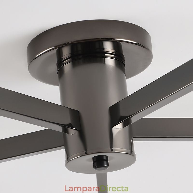 Lámpara de techo de hierro forjado creativa con montaje empotrado de vidrio nórdico