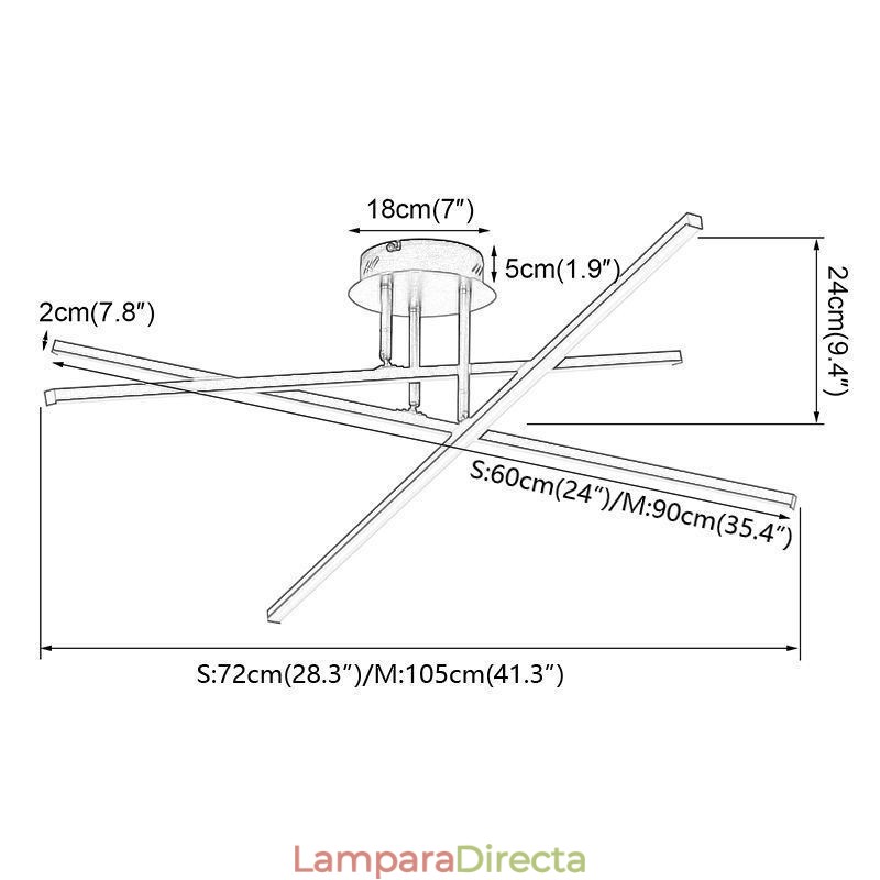 Lámpara de techo moderna y sencilla de aluminio con diseño artístico