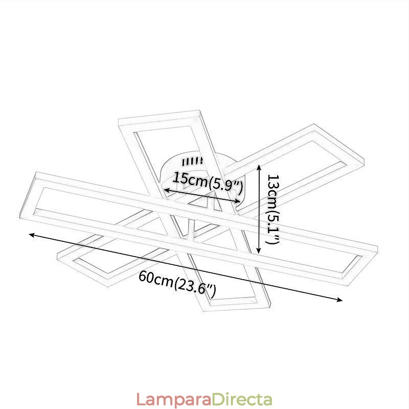 Lámpara de techo minimalista empotrada de aluminio con diseño de molino de viento