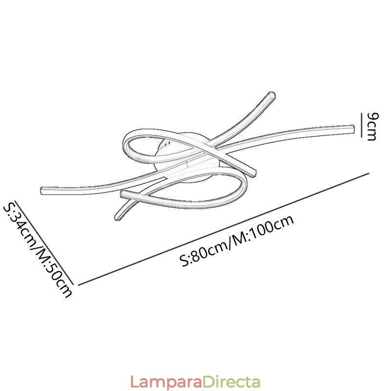 Lámpara de techo minimalista empotrada de aluminio con diseño de mariposa