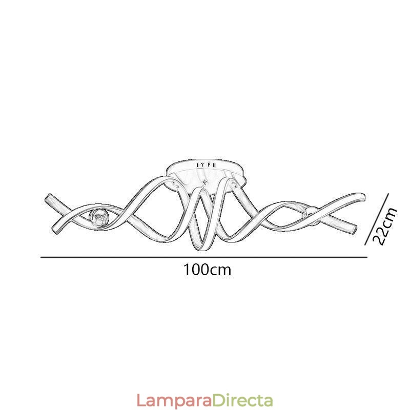 Lámpara de techo moderna en espiral con diseño artístico de aluminio y montaje empotrado