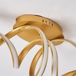Lámpara de techo moderna en espiral con diseño artístico de aluminio y montaje empotrado