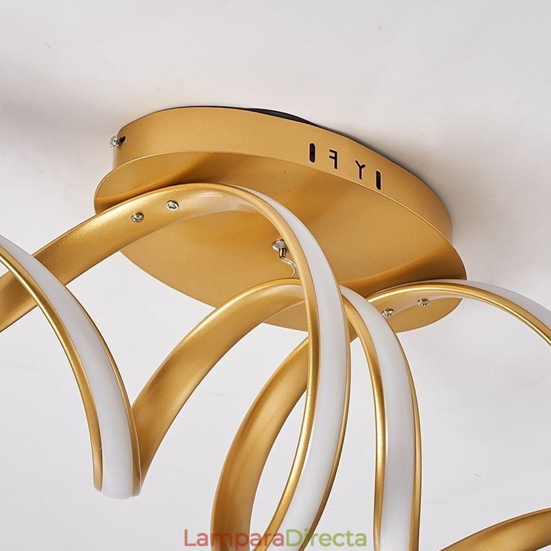Lámpara de techo moderna en espiral con diseño artístico de aluminio y montaje empotrado