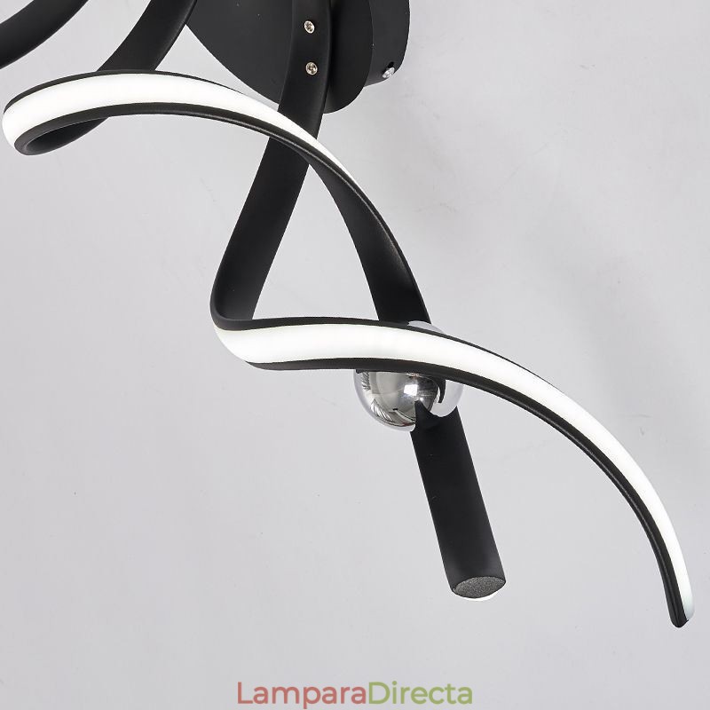 Lámpara de techo moderna en espiral con diseño artístico de aluminio y montaje empotrado