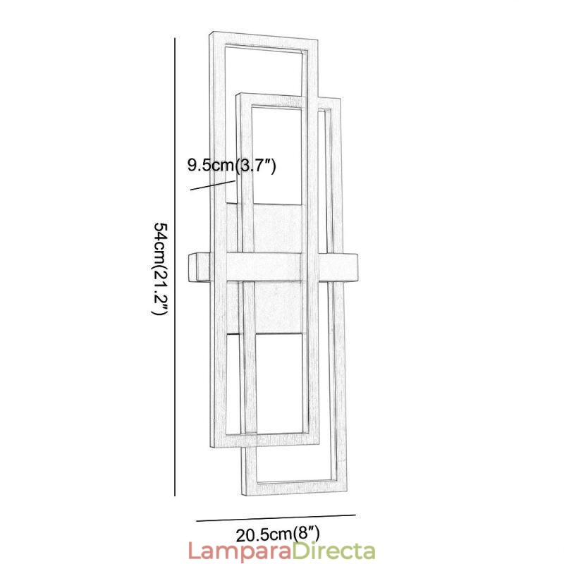 Lámpara de techo cuadrada geométrica minimalista de aluminio con montaje empotrado