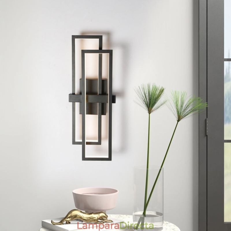 Lámpara de techo cuadrada geométrica minimalista de aluminio con montaje empotrado