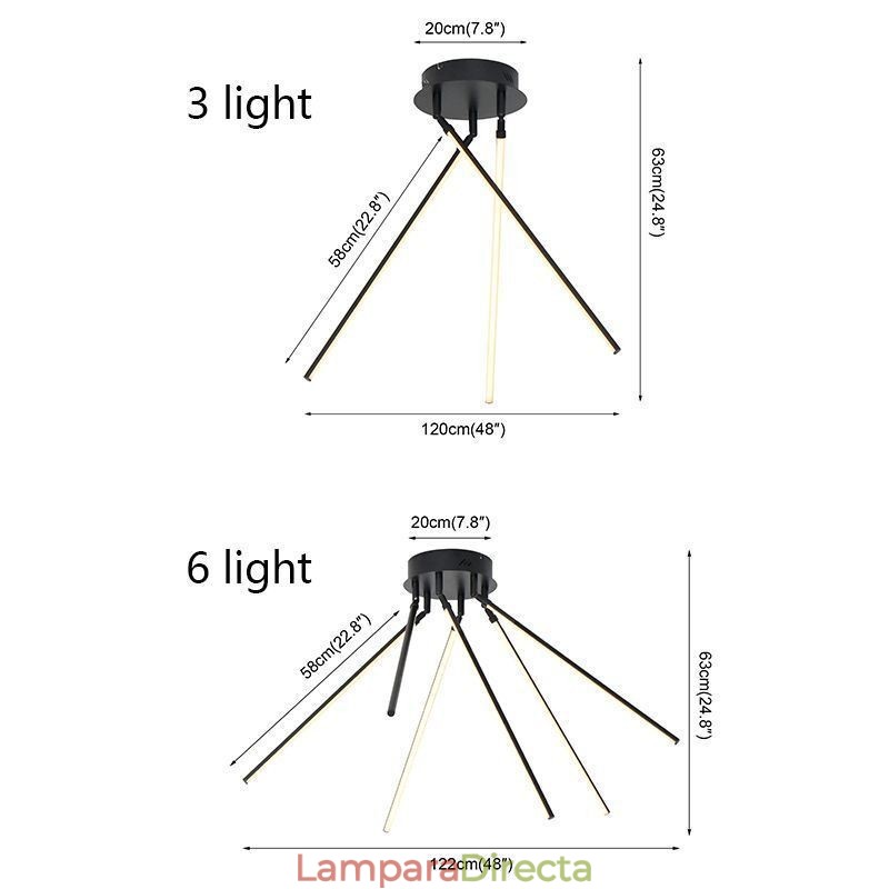 Lámpara de techo con diseño de molino de viento de aluminio con montaje empotrado creativo