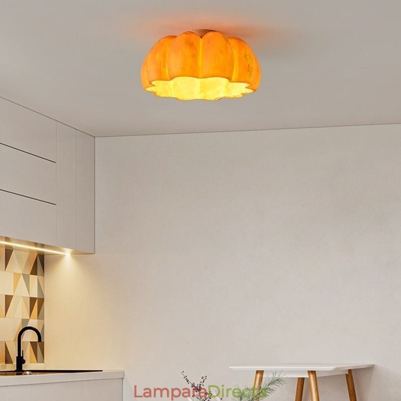 Lámparas de techo retro japonesas empotradas con forma de calabaza de un solo cabezal