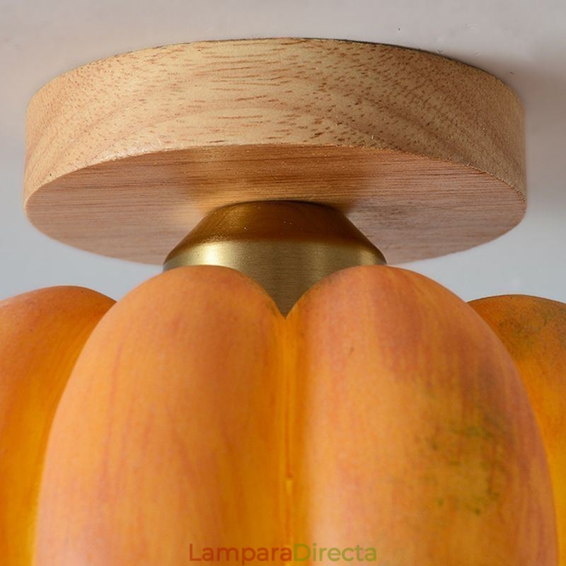 Lámparas de techo retro japonesas empotradas con forma de calabaza de un solo cabezal