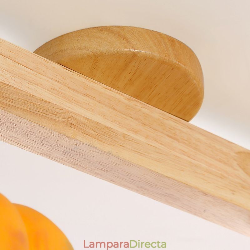 Lámpara de techo japonesa retro empotrada con dos calabazas pequeñas