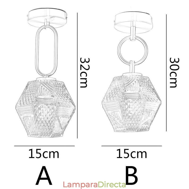 Lámpara de techo creativa de cristal empotrada moderna para el hogar