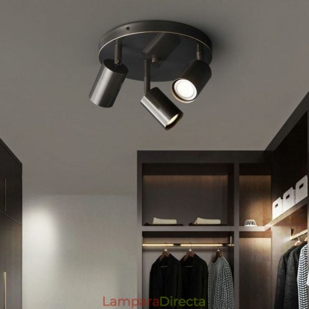 Lámpara de techo moderna de 3 luces, color negro dorado, con acabado en cobre, ideal para el hogar. Lámpara de techo moderna de 3 luces, color negro dorado, con acabado en cobre, ideal para el hogar.