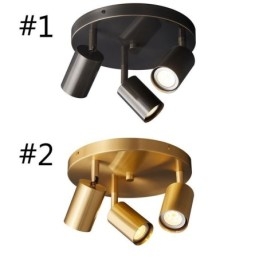 Lámpara de techo moderna de 3 luces, color negro dorado, con acabado en cobre, ideal para el hogar.