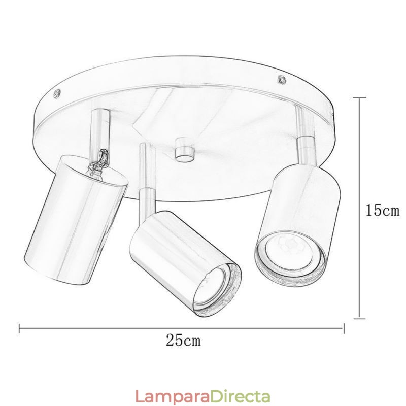 Lámpara de techo moderna de 3 luces, color negro dorado, con acabado en cobre, ideal para el hogar.