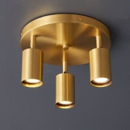 Lámpara de techo moderna de 3 luces, color negro dorado, con acabado en cobre, ideal para el hogar.