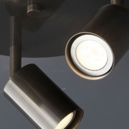 Lámpara de techo moderna de 3 luces, color negro dorado, con acabado en cobre, ideal para el hogar.