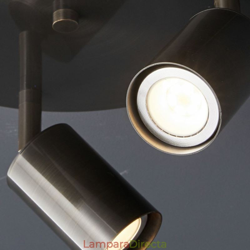 Lámpara de techo moderna de 3 luces, color negro dorado, con acabado en cobre, ideal para el hogar.
