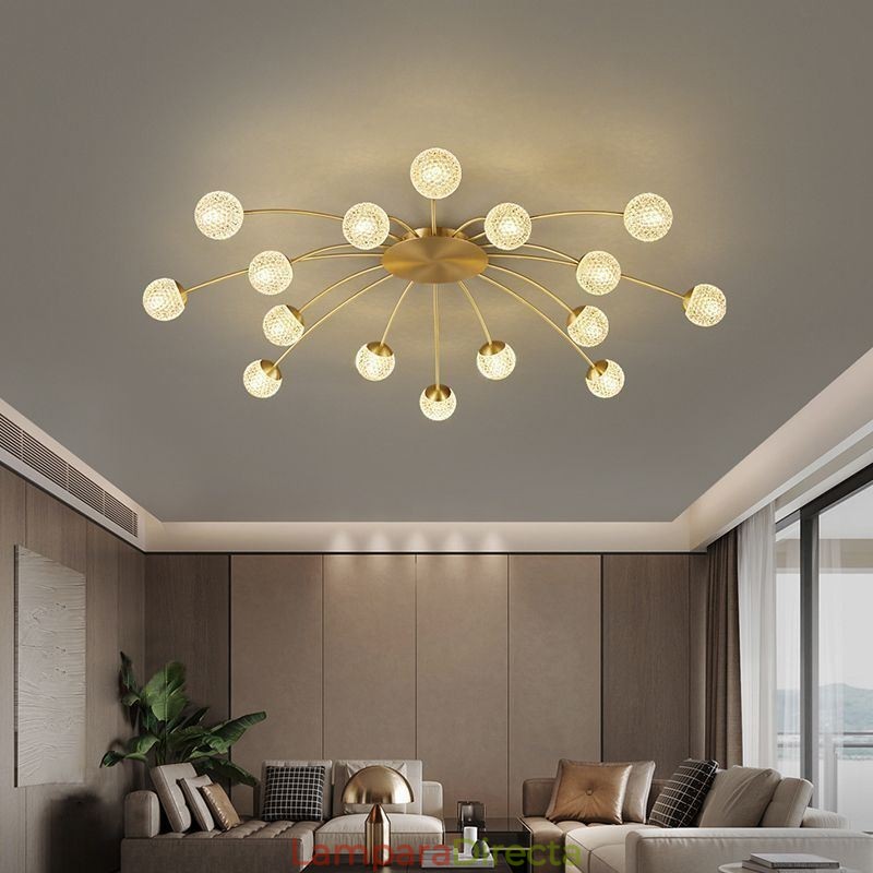 Lámpara de techo decorativa dorada empotrada moderna