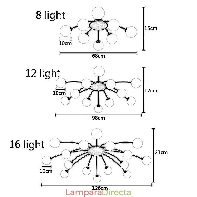 Lámpara de techo decorativa dorada empotrada moderna