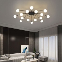 Lámpara de techo decorativa moderna empotrada negra