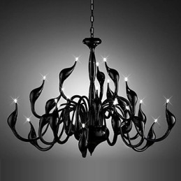 Lámpara de araña moderna de 24 luces G4 con pintura negra