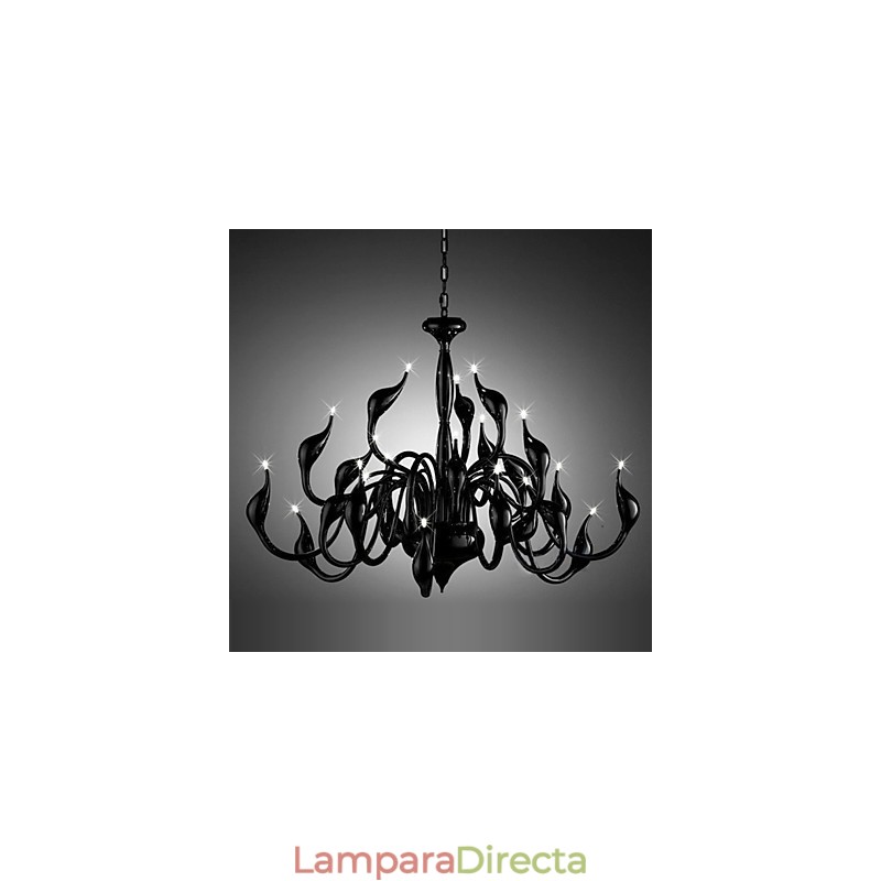 Lámpara de araña moderna de 24 luces G4 con pintura negra