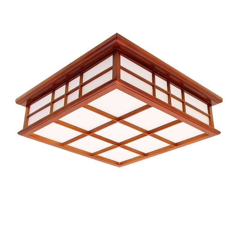 Lámpara de techo de estilo retro de madera empotrada