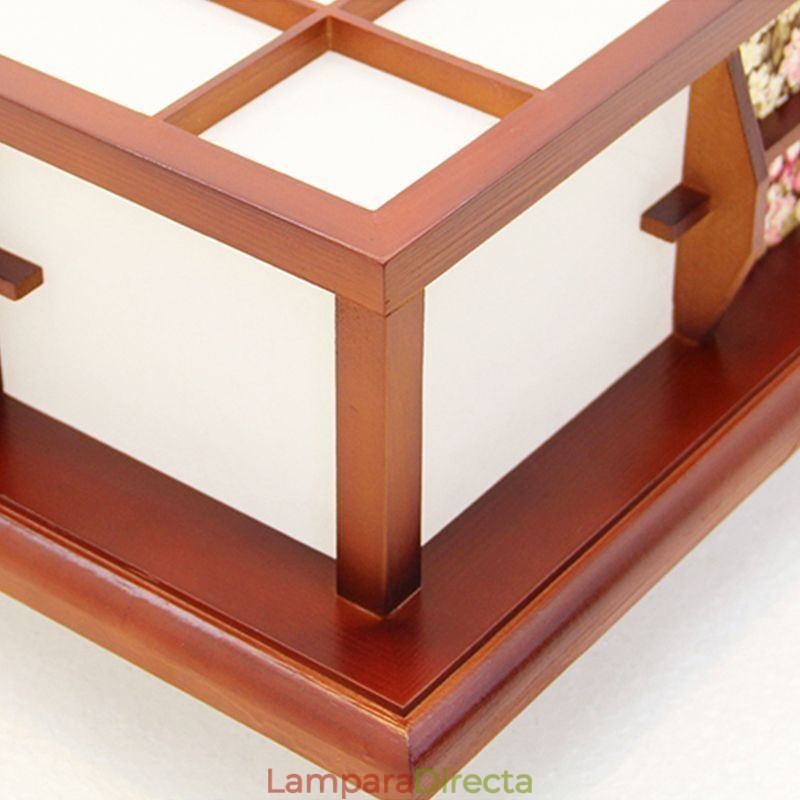 Lámpara de techo cuadrada empotrada de madera retro