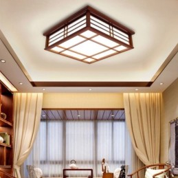 Lámpara de techo decorativa de madera con luz de techo retro