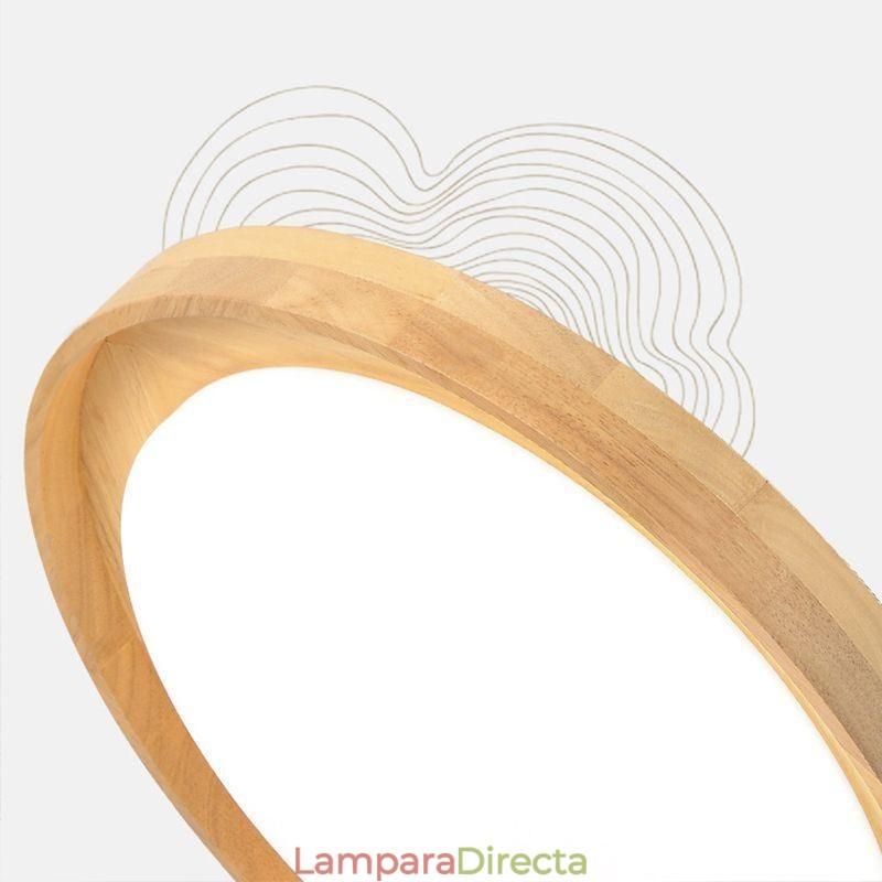 Lámpara de techo moderna de madera acrílica redonda